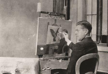 René Magritte painting Clairvoyance, 1936 - RENÉ MAGRITTE: THE REVEALING IMAGE – PHOTOS AND FILMS at ArtisTree, Taikoo Place